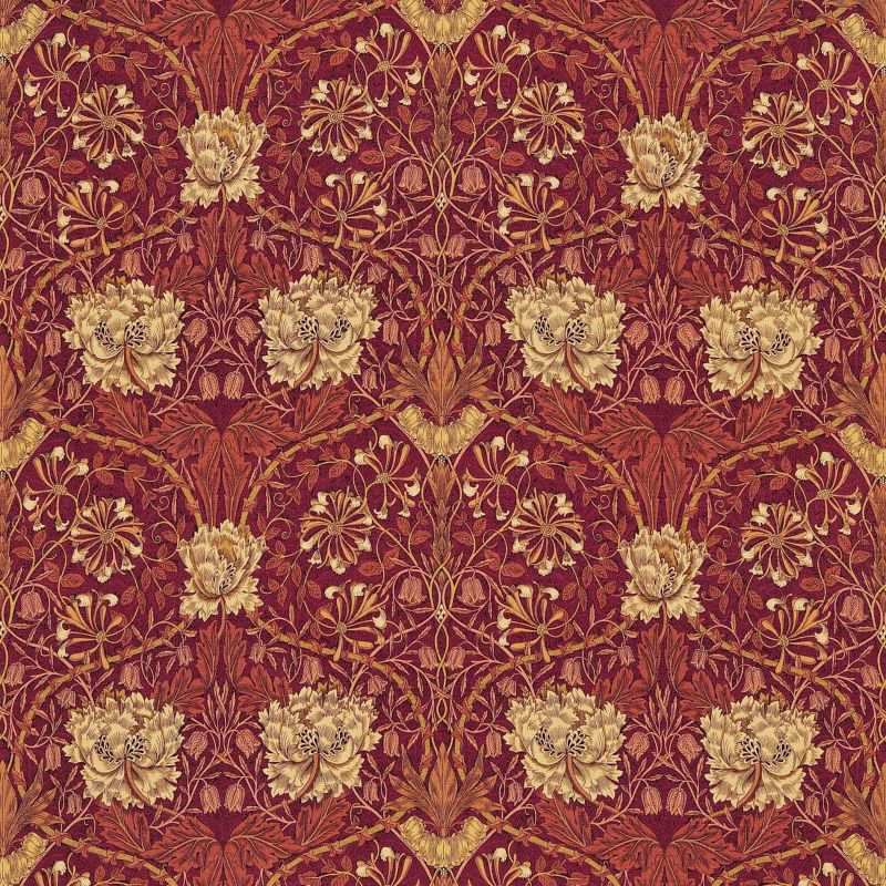 Honeysuckle & Tulip Fabric - Brick/Russet - DMORHO203 - Morris & Co