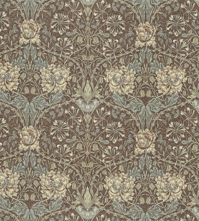 Honeysuckle & Tulip Fabric - Bullrush/slate - DMORHO201 - Morris & Co