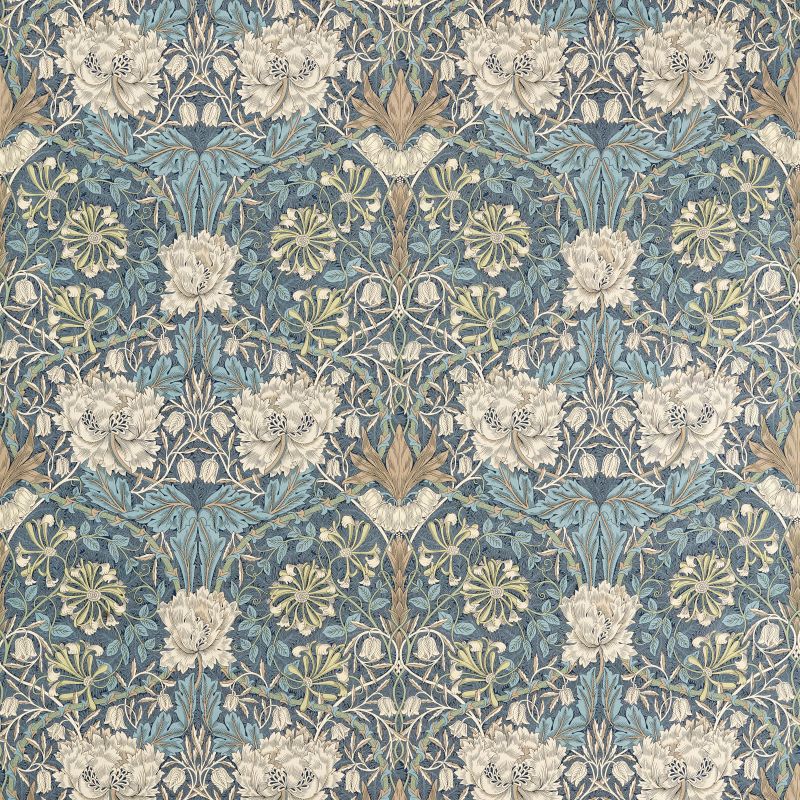 Honeysuckle & Tulip Fabric - Woad/Thyme - 227242 - Morris & Co