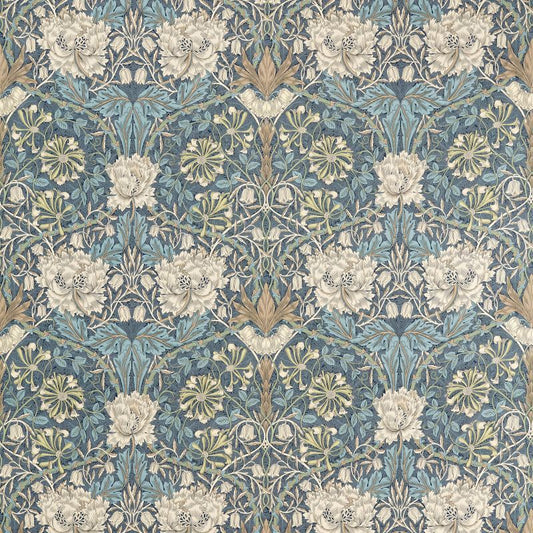 Honeysuckle & Tulip Fabric - Woad/Thyme - 227242 - Morris & Co