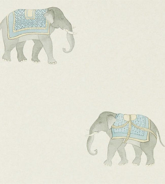 India Wallpaper - Wedgwood/Cream - DART216332 - Sanderson