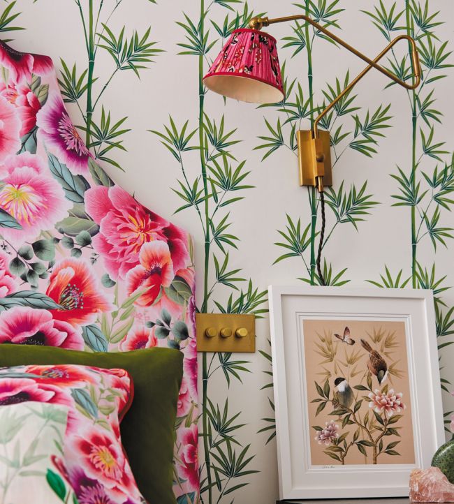 Isabella Wallpaper - Porcelain/Bamboo - HDHW112915 - Harlequin