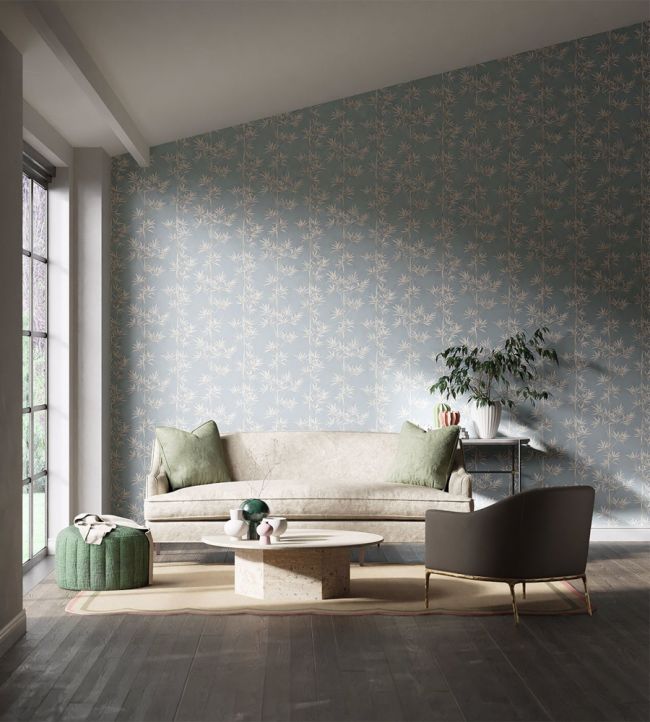 Isabella Wallpaper - Sky/Porcelain - HDHW112913 - Harlequin