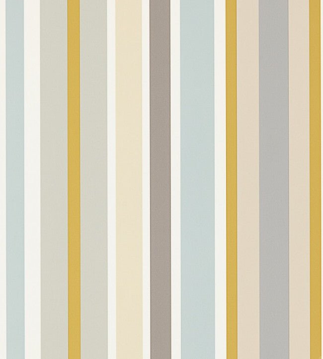 Jelly Tot Stripe Wallpaper - Slate / Biscuit / Maize - NSCK111262 - Scion
