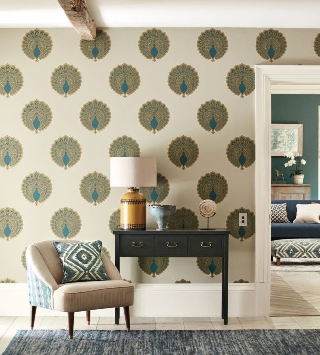 Kalapi Wallpaper - Peacock - DCPW216757 - Sanderson