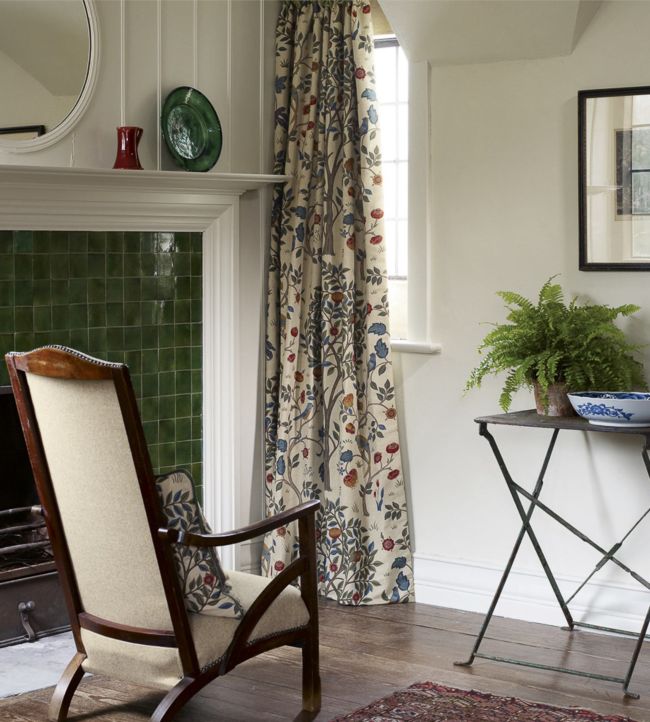 Kelmscott Tree Embroidery Fabric - Russet/Artichoke - 230342 - Morris & Co