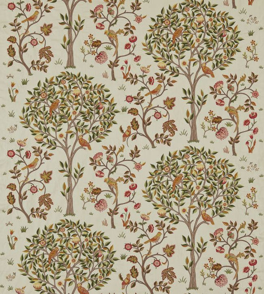 Kelmscott Tree Embroidery Fabric - Russet/Artichoke - 230342 - Morris & Co
