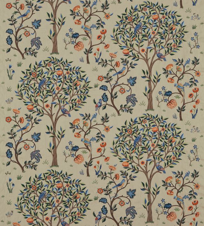 Kelmscott Tree Embroidery Fabric - Russet/Forest - 230341 - Morris & Co