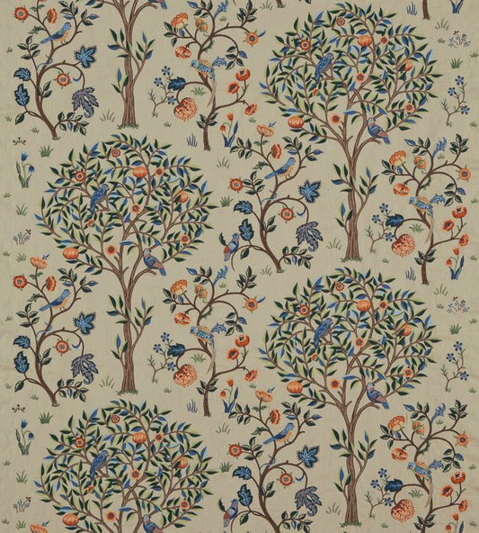 Kelmscott Tree Embroidery Fabric - Russet/Forest - 230341 - Morris & Co