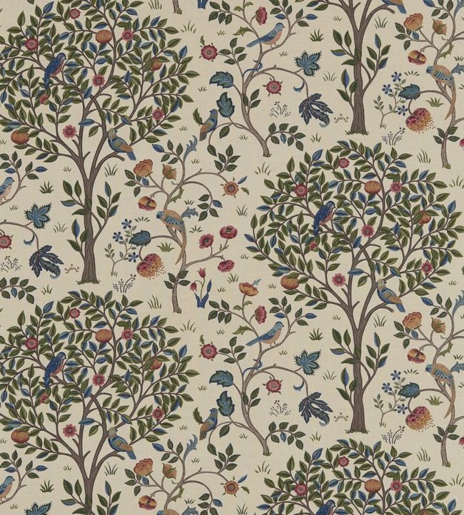 Kelmscott Tree Fabric - Woad/Wine - 220327 - Morris & Co