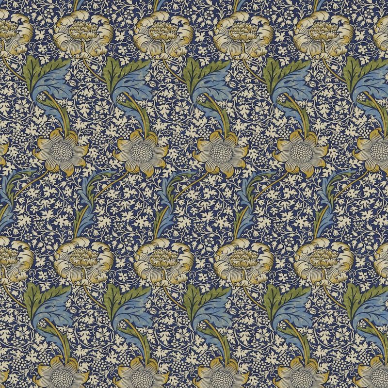 Kennet Fabric - Indigo/Gold - 220322 - Morris & Co