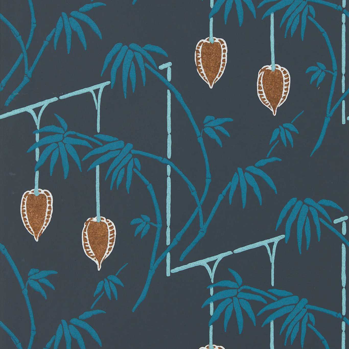 Kimiko Wallpaper - Japanese Ink/Copper - HQN3112940 - Harlequin