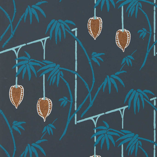 Kimiko Wallpaper - Japanese Ink/Copper - HQN3112940 - Harlequin