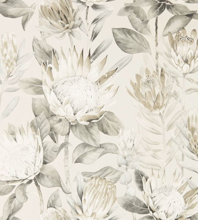 King Protea Wallpaper - Linen/Mica - DGLW216647 - Sanderson