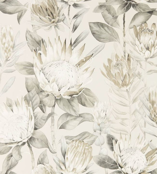 King Protea Wallpaper - Linen/Mica - DGLW216647 - Sanderson