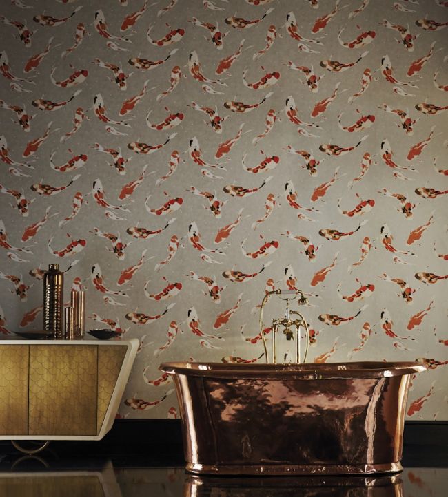 Koi Wallpaper - Paprika - HMOW110903 - Harlequin