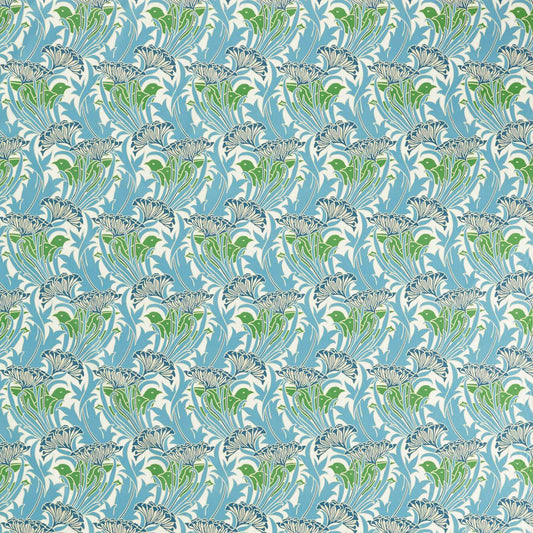 Laceflower Fabric - Garden Green/Lagoon - 227229 - Morris & Co