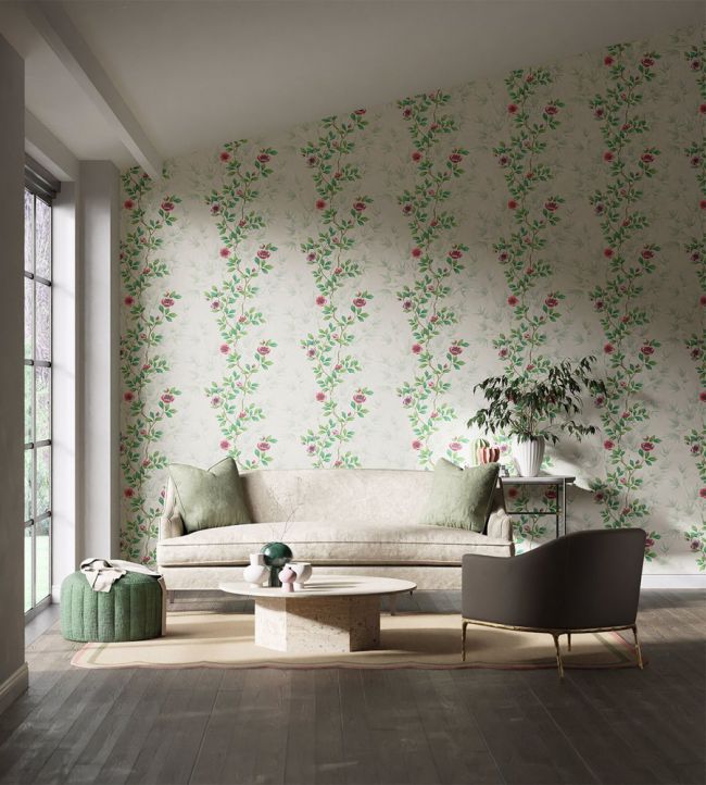 Lady Alford Wallpaper - Fig Blossom/ Magenta - HDHW112899 - Harlequin