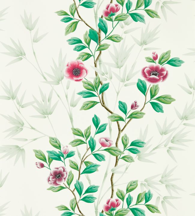 Lady Alford Wallpaper - Fig Blossom/ Magenta - HDHW112899 - Harlequin