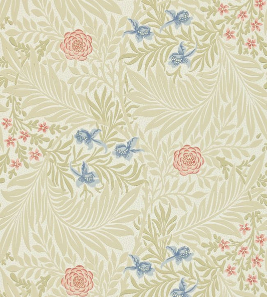 Larkspur Wallpaper - Manilla/Old Rose - 212557 - Morris & Co