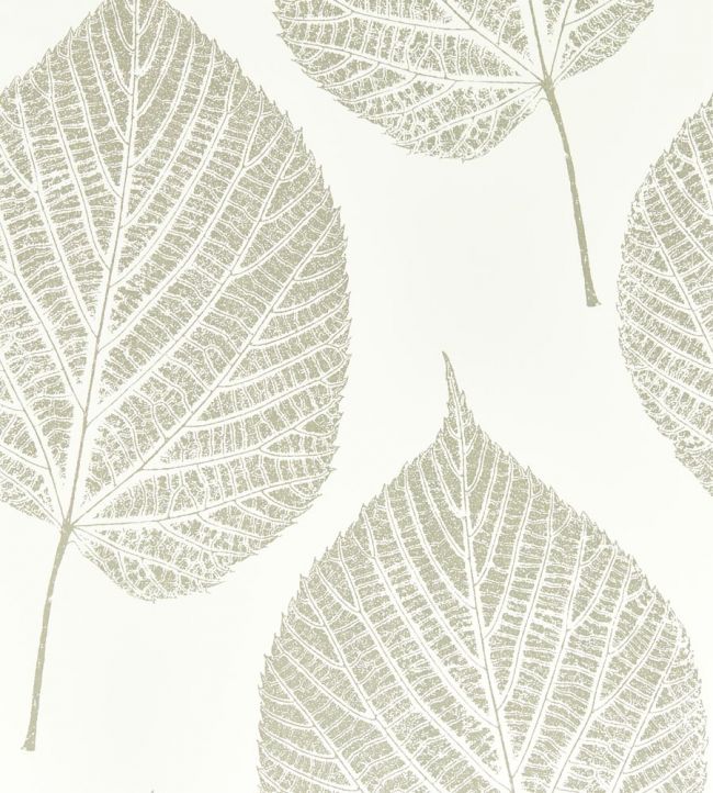 Leaf Wallpaper - Chalk/Silver - HTEW112609 - Harlequin