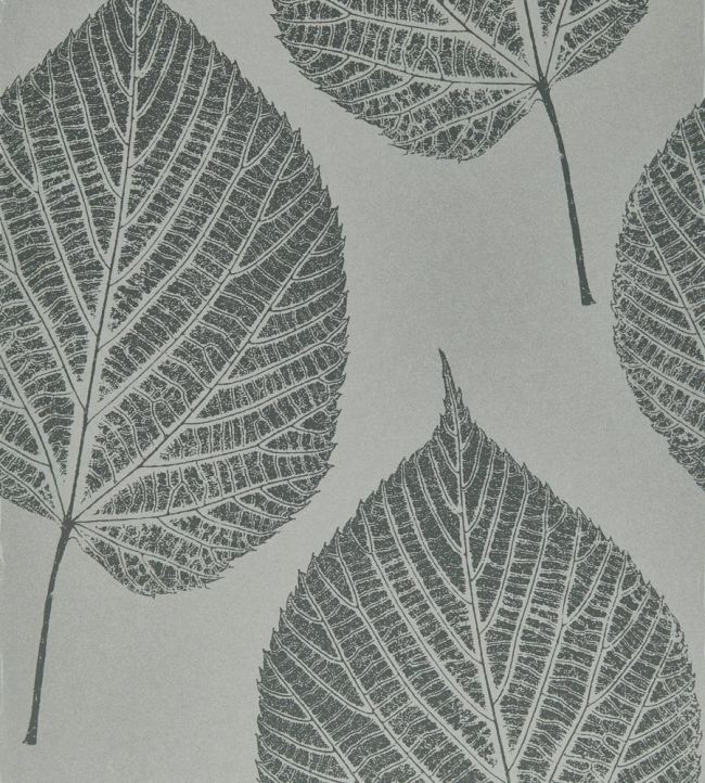 Leaf Wallpaper - Slate/Silver - HTEW112608 - Harlequin