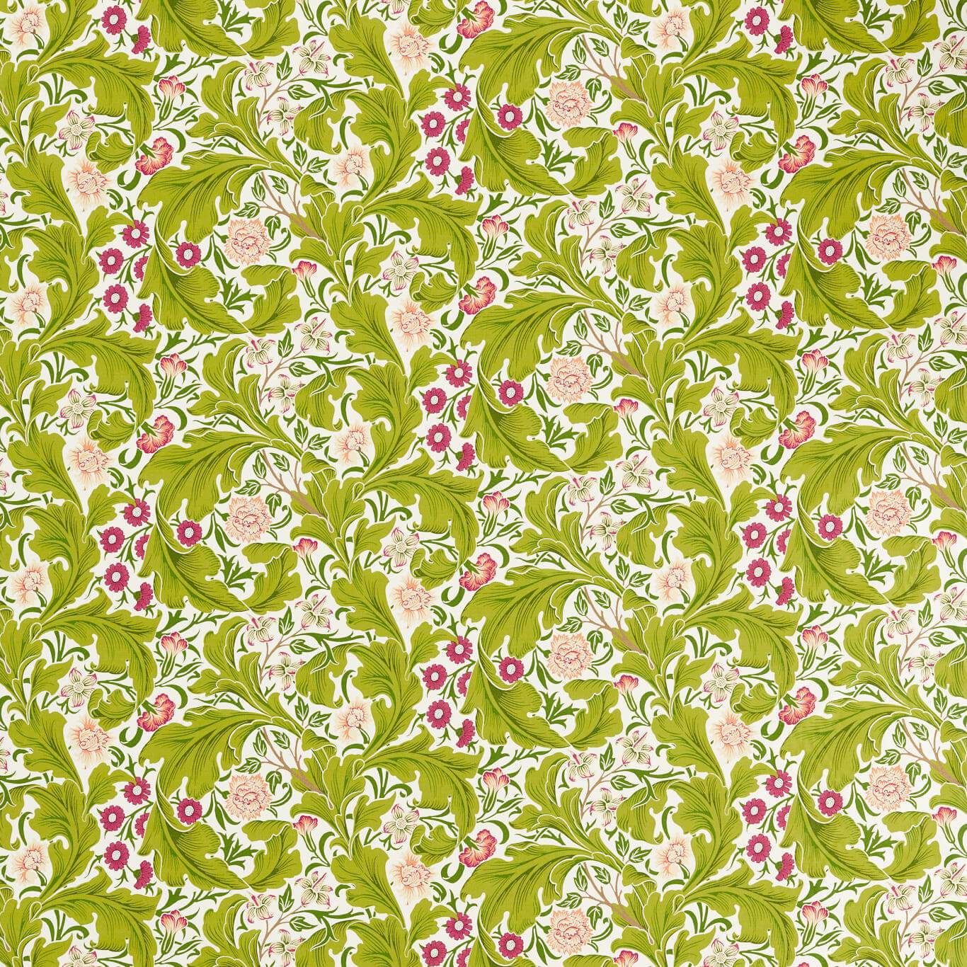 Leicester Fabric - Sour Green/Plum - 227209 - Morris & Co