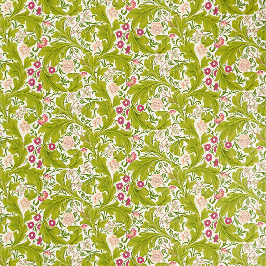 Leicester Fabric - Sour Green/Plum - 227209 - Morris & Co