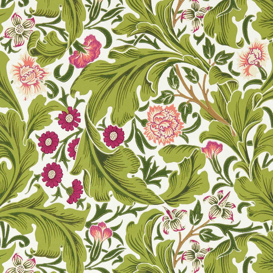 Leicester Wallpaper - Sour Green/Plum - 217334 - Morris & Co