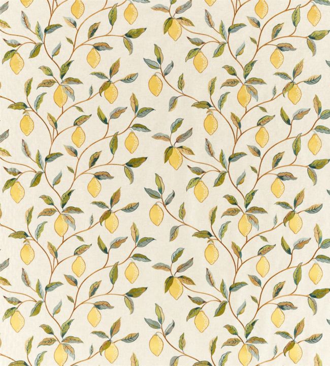 Lemon Tree Embroidery Fabric - Bayleaf/Lemon - 236823 - Morris & Co