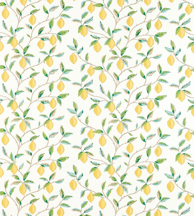 Lemon Tree Fabric - Lemon/Bayleaf - 226909 - Morris & Co