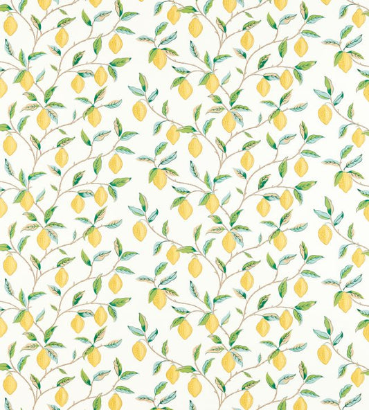 Lemon Tree Fabric - Lemon/Bayleaf - 226909 - Morris & Co