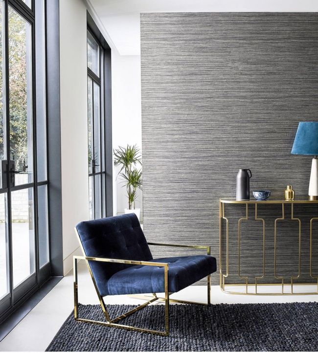 Lisle Wallpaper - Shale - HTWW112117 - Harlequin