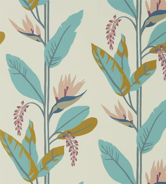 Llenya Wallpaper - Blush/Harbour/Gold - HMIW112239 - Harlequin