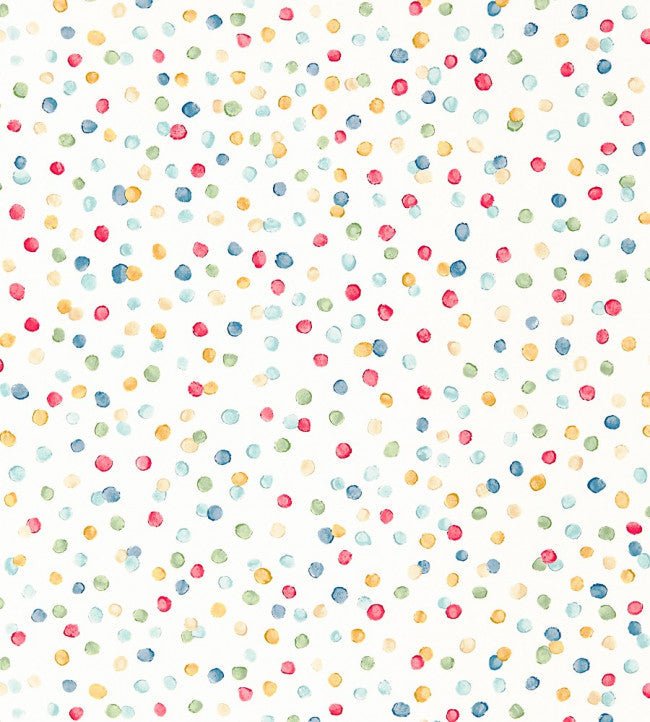 Lots Of Dots Wallpaper - Pistachio / Pimento / Denim - NSCK111282 - Scion