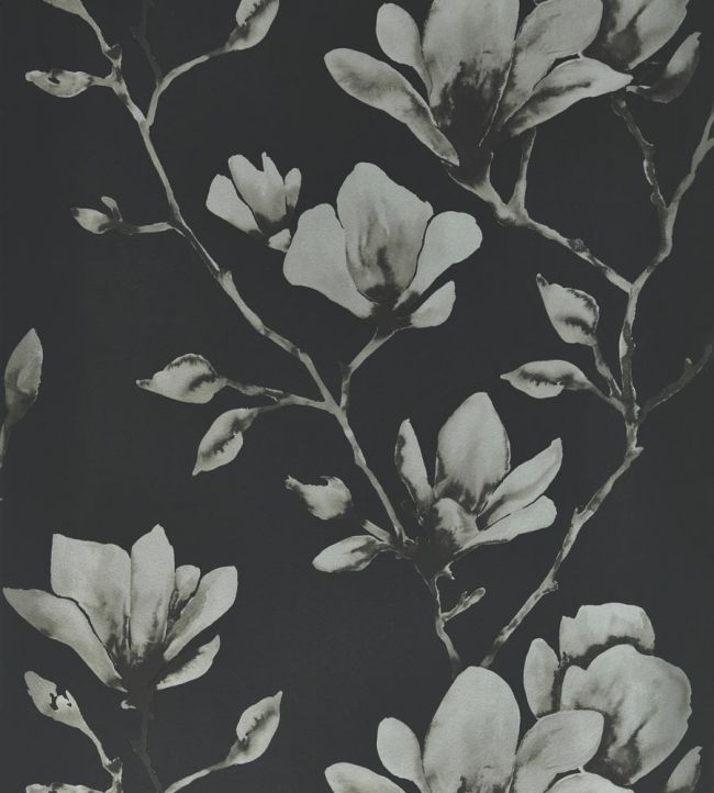 Lotus Wallpaper - Onyx/Silver - HTEW112602 - Harlequin