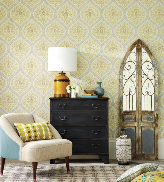 Madurai Wallpaper - Lemon - DCPW216756 - Sanderson
