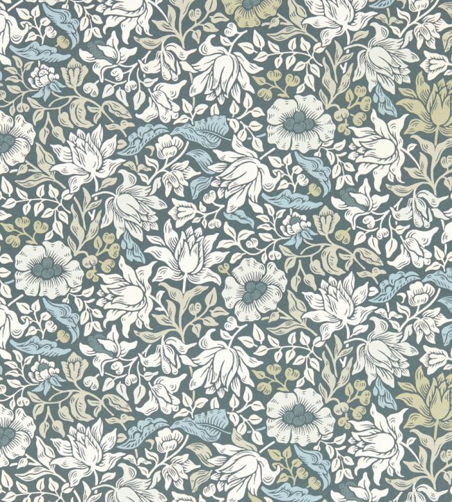 Mallow Wallpaper - Slate/Dove - W0173/01 - Clarke & Clarke