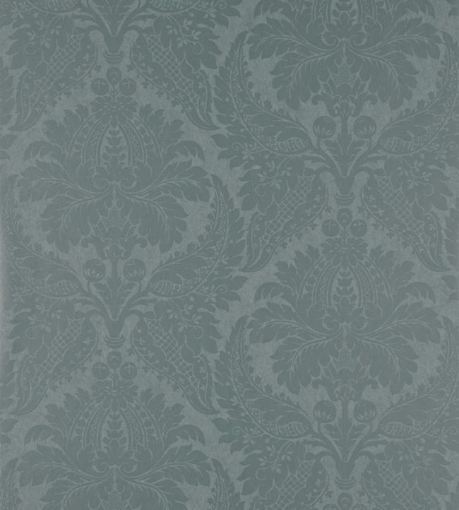 Malmaison Damask Wallpaper - Teal - ZCON311998 - Zoffany