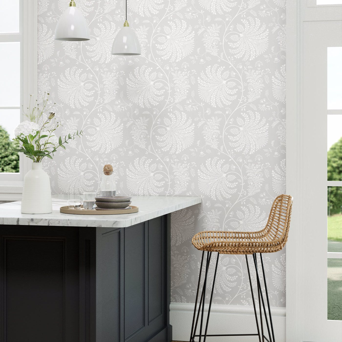 Mapperton Wallpaper - Chalk - DART216343 - Sanderson