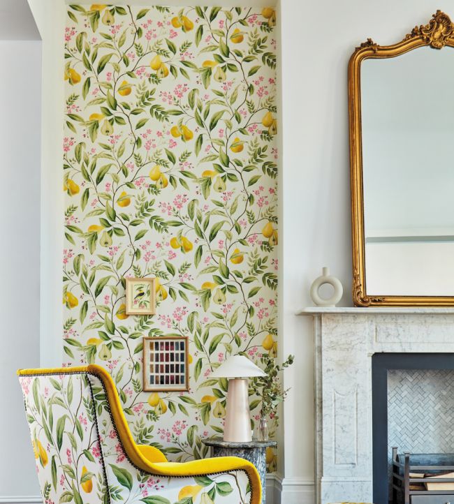 Marie Wallpaper - Fig leaf/Honey/Blossom - HDHW112909 - Harlequin