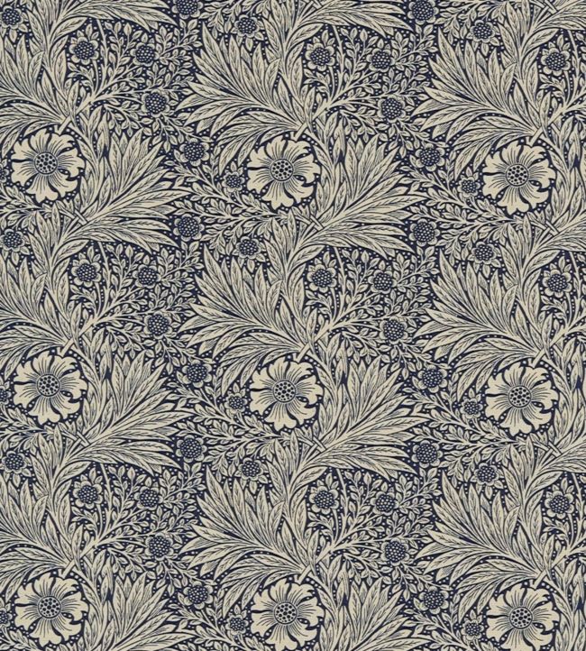 Marigold Fabric - Indigo/Linen - 220320 - Morris & Co