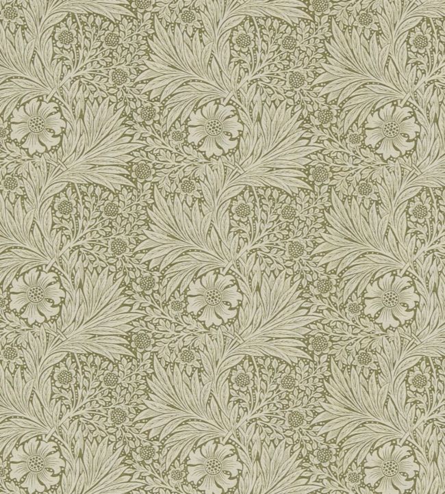 Marigold Fabric - Olive/Linen - 220318 - Morris & Co