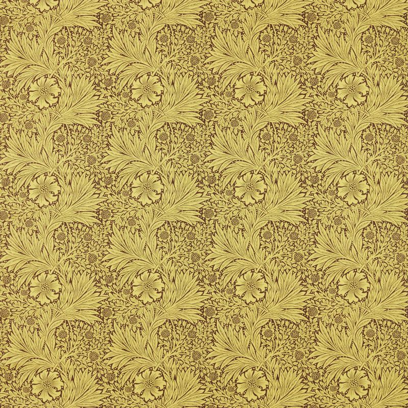 Marigold Fabric - Summer Yellow/Chocolate - 226983 - Morris & Co