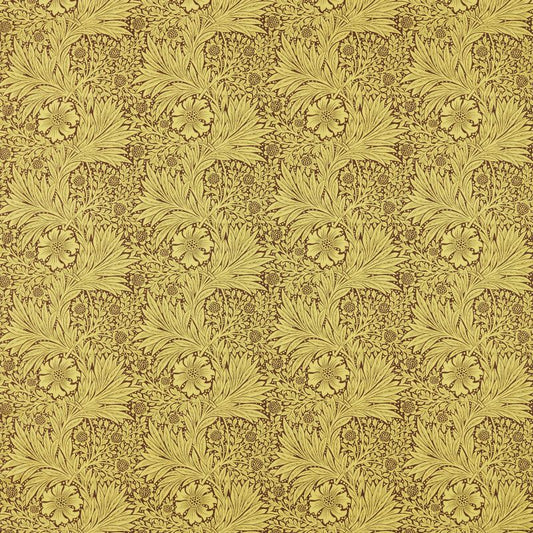 Marigold Fabric - Summer Yellow/Chocolate - 226983 - Morris & Co