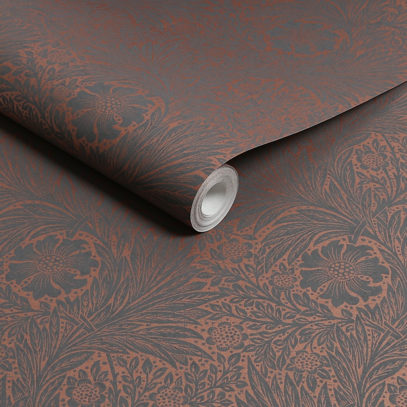Marigold Fibrous Wallpaper - Charcoal - 124254 - William Morris AH
