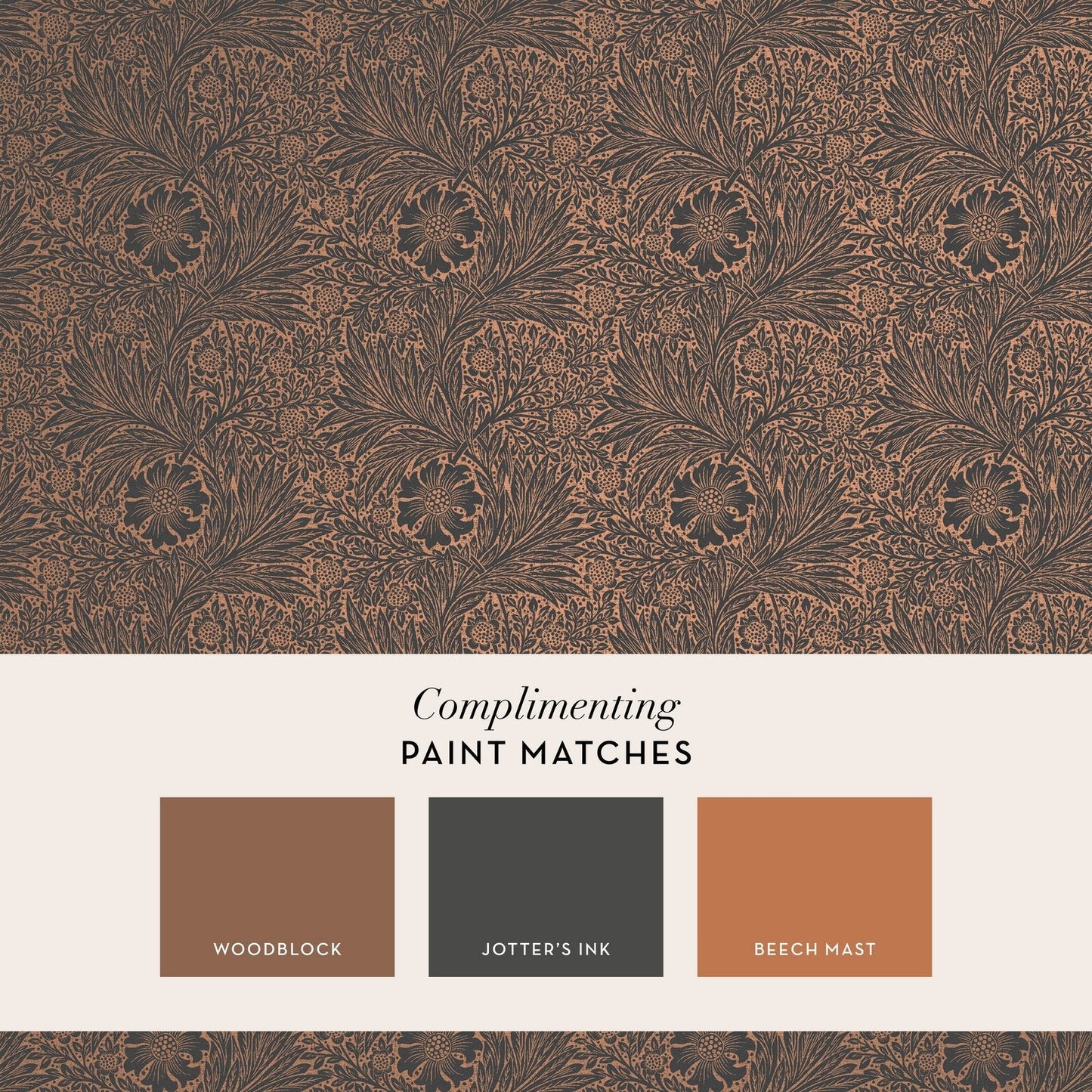 Marigold Fibrous Wallpaper - Charcoal - 124254 - William Morris AH