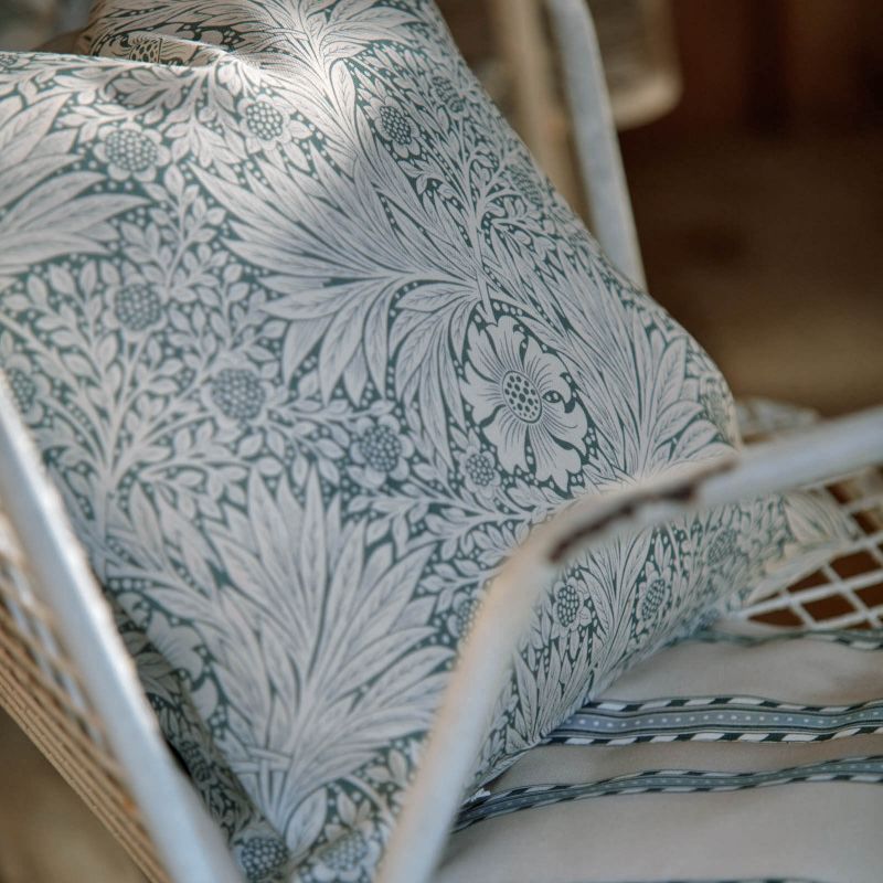 Marigold Outdoor Fabric - Indigo - 227105 - Morris & Co