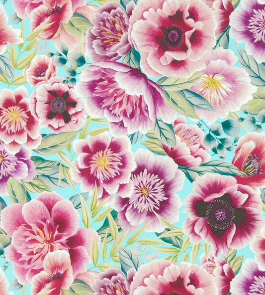 Marsha Wallpaper - Aqua/Peony/Magenta - HDHW112903 - Harlequin