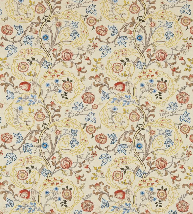Mary Isobel Embroideries Fabric - Russet/Olive - 230340 - Morris & Co